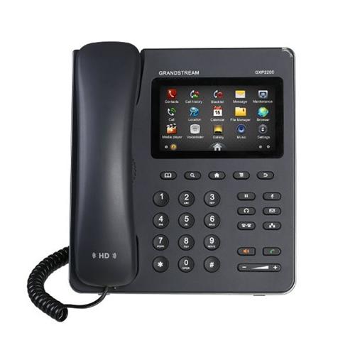تلفن تحت شبکه گرنداستریم مدل GXP2200 با صفحه نمایش لمسی ۴.۳ اینچی و قابلیت‌های پیشرفته برای محیط‌های کاری پرترافیک