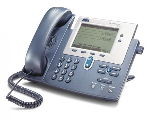 تلفن تحت شبکه سیسکو مدل Cisco CP-7940G با طراحی حرفه‌ای، صفحه نمایش مونوکروم و پشتیبانی از 2 خط تلفن