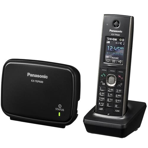 "سیستم تلفن بی‌سیم تحت شبکه پاناسونیک مدل KX-TGP600 با پشتیبانی از ۸ گوشی DECT، کیفیت صدای HD و امکانات مدیریتی پیشرفته، مناسب برای دفاتر کاری و محیط‌های سازمانی."