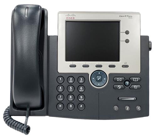 تلفن تحت شبکه سیسکو مدل Cisco CP-7945G با نمایشگر رنگی و کیفیت صدای HD مناسب دفاتر اداری حرفه‌ای
