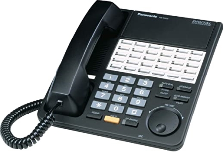 تلفن سانترال پاناسونیک مدل KX-T7433 با نمایشگر ۳ خطی، ۲۴ کلید قابل برنامه‌ریزی و اسپیکرفون دوبلکس.