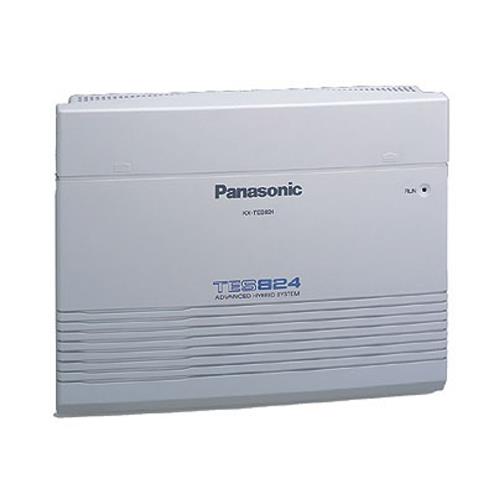 دستگاه سانترال پاناسونیک مدل KX-TES824 با طراحی سفید و ابعاد 37 × 28 × 10 سانتی‌متر، مناسب برای کسب‌وکارهای کوچک تا متوسط.