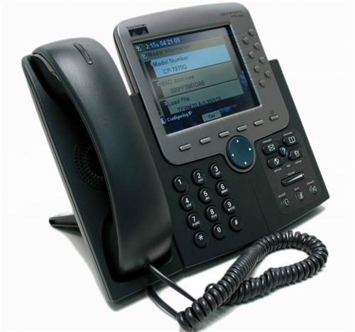 تلفن تحت شبکه سیسکو مدل Cisco CP-7970G با صفحه نمایش لمسی رنگی و قابلیت پشتیبانی از 8 خط تلفن مناسب دفاتر مدیریتی