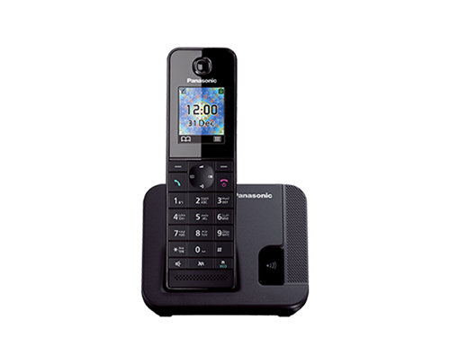 تلفن بی‌سیم پاناسونیک مدل KX-TGK210 با طراحی ایستاده و نمایشگر با نور پس‌زمینه سفید