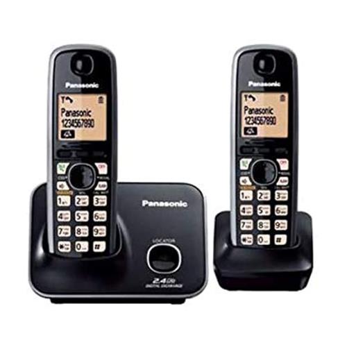 تلفن بی‌سیم پاناسونیک مدل KX-TG3712 با دو گوشی بی‌سیم و نمایشگر بزرگ با نور پس‌زمینه کهربایی​