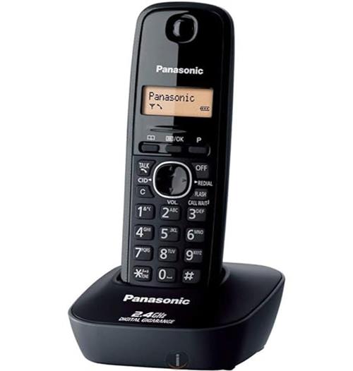 تلفن بی‌سیم پاناسونیک مدل KX-TG3411 با طراحی ساده، نمایشگر با نور پس‌زمینه کهربایی و قابلیت‌های پایه، مناسب برای استفاده در منازل و دفاتر کوچک.​