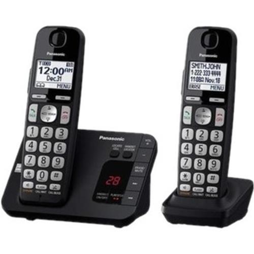 تلفن بی‌سیم پاناسونیک مدل KX-TGD532 با طراحی ساده و صفحه‌نمایش با نور پس‌زمینه کهربایی، مناسب برای استفاده در منازل و دفاتر کوچک.​