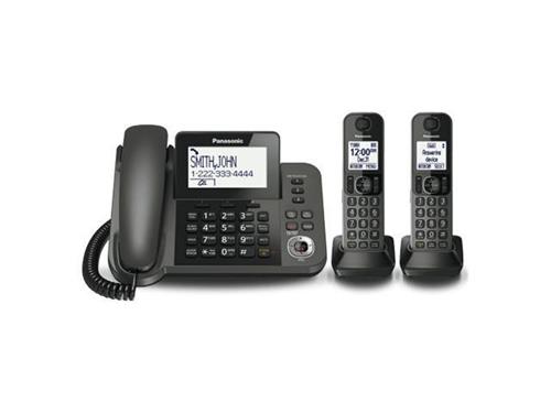 تلفن پاناسونیک مدل KX-TGF352 با طراحی شیک، صفحه‌نمایش بزرگ و قابلیت‌های پیشرفته، مناسب برای استفاده در منازل و دفاتر کاری.​