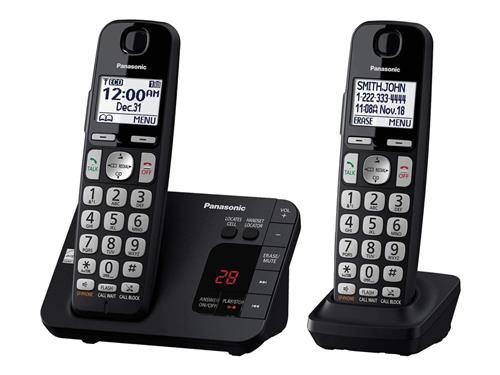 تلفن بی‌سیم پاناسونیک مدل KX-TGL432B با طراحی ساده و صفحه‌نمایش با نور پس‌زمینه، مناسب برای استفاده در منازل و دفاتر کوچک.​