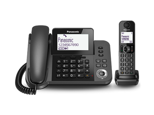 تلفن ترکیبی پاناسونیک مدل KX-TGF310 با طراحی ساده و صفحه‌نمایش بزرگ، مناسب برای استفاده در منازل و دفاتر کوچک.​
