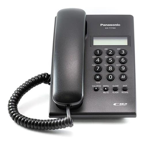تلفن رومیزی KX-T_7703 با سیستم Caller ID و دکمه‌های بزرگ مناسب برای استفاده خانگی و اداری