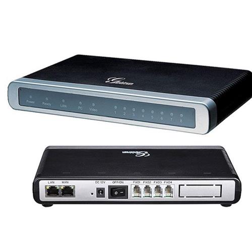 دستگاه تبدیل آنالوگ به دیجیتال GXW4104 با 4 پورت تلفن آنالوگ و پورت اترنت برای اتصال به شبکه VoIP.