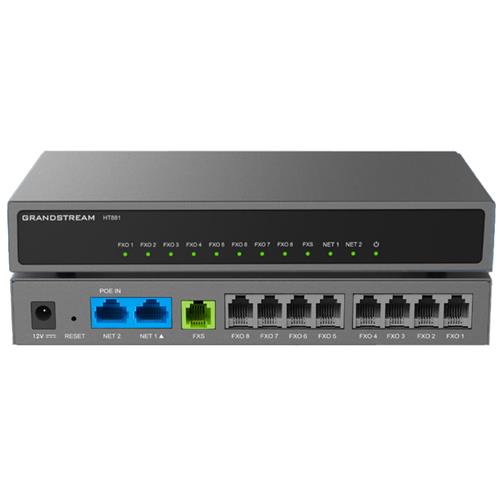 "گیت‌وی ویپ گرنداستریم HT881 با 1 پورت FXS و کیفیت صدای HD برای اتصال خطوط تلفن آنالوگ به شبکه VoIP."