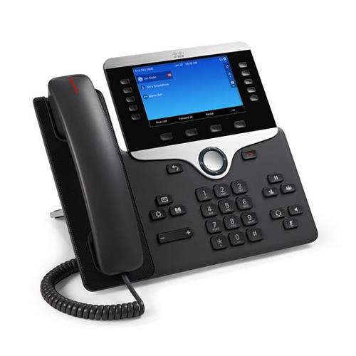 تلفن تحت شبکه سیسکو مدل Cisco CP-8851 با صفحه نمایش رنگی، بلوتوث و پورت USB مناسب دفاتر مدیریتی