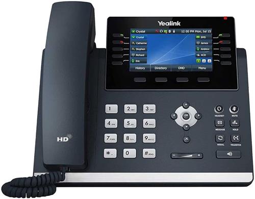 تلفن تحت شبکه Yealink T46U با طراحی حرفه‌ای، صدای HD و پشتیبانی از 16 حساب SIP مناسب دفاتر کاری