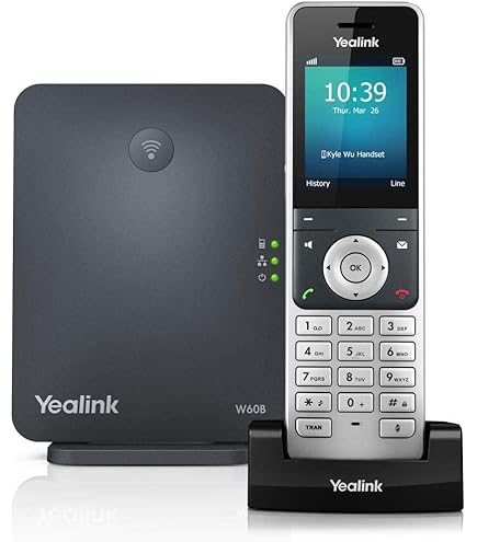 تلفن بی‌سیم یالینک مدل Yealink W56P با گوشی W56H و پایه W60B مخصوص دفاتر و محیط‌های کاری پر تماس