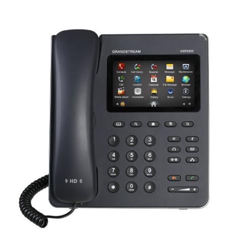 تلفن تحت شبکه گرنداستریم مدل GXP2200 با صفحه نمایش لمسی ۴.۳ اینچی و قابلیت‌های پیشرفته برای محیط‌های کاری پرترافیک