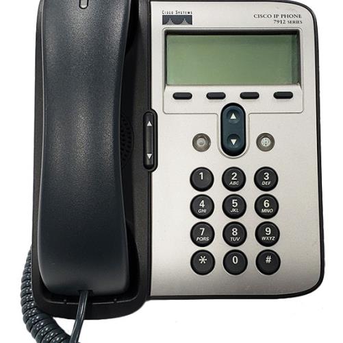 تلفن تحت شبکه سیسکو مدل Cisco CP-7912G با طراحی ساده و پشتیبانی از یک خط تلفن مناسب دفاتر کوچک و اداری