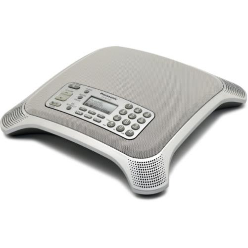 تصویر تلفن کنفرانس تحت شبکه پاناسونیک مدل KX-NT700 با طراحی خاکستری، صفحه‌نمایش LCD با نور پس‌زمینه، دکمه‌های کنترلی و بلندگوهای داخلی، مناسب برای برگزاری جلسات صوتی با کیفیت بالا در محیط‌های تجاری.