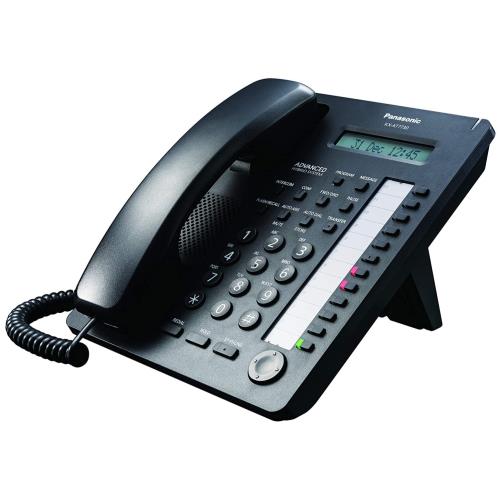 تلفن سانترال پاناسونیک مدل KX-AT7730 یک تلفن دیجیتال هایبرید با طراحی کاربردی برای محیط‌های اداری است. این دستگاه با نمایشگر ۱۶ کاراکتری، ۱۲ کلید قابل برنامه‌ریزی با LED دو رنگ، اسپیکرفون دوبلکس، قابل