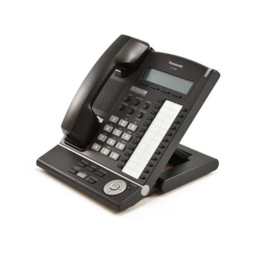 تلفن دیجیتال سانترال پاناسونیک مدل KX-T7630 با نمایشگر سه‌خطی نورانی، ۲۴ کلید قابل برنامه‌ریزی، اسپیکرفون فول‌داپلکس، جک هدست، قابلیت اتصال به دیوار و تنظیم ارتفاع پایه.​