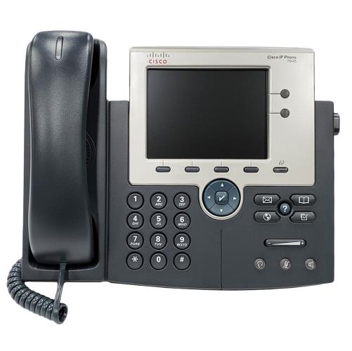 تلفن تحت شبکه سیسکو مدل Cisco CP-7945G با نمایشگر رنگی و کیفیت صدای HD مناسب دفاتر اداری حرفه‌ای