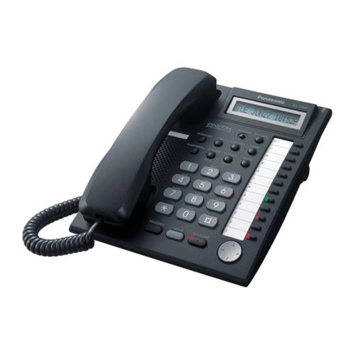 تلفن دیجیتال سانترال پاناسونیک مدل KX-T7667 با نمایشگر LCD یک‌خطی، ۱۲ کلید قابل برنامه‌ریزی، اسپیکرفون فول‌داپلکس، پورت USB، قابلیت کنفرانس ۸نفره و نصب دیواری.​