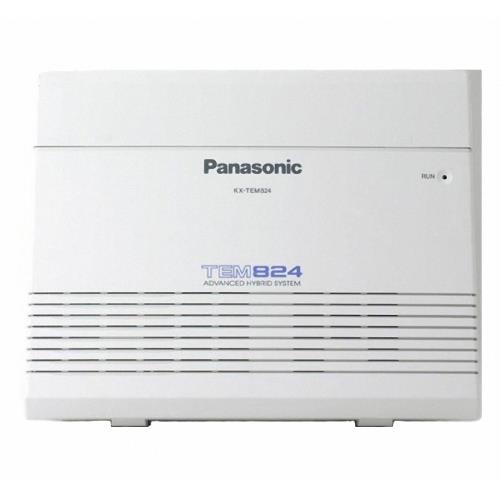 «دستگاه سانترال پاناسونیک مدل KX-TEM824 با طراحی سفید و ابعاد مناسب، مناسب برای سازمان‌های کوچک تا متوسط با ظرفیت اولیه 6 خط شهری و 16 خط داخلی.»​
