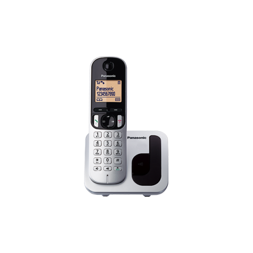 تلفن بی‌سیم پاناسونیک مدل KX-TGC210 با طراحی ساده و نمایشگر با نور پس‌زمینه کهربایی​