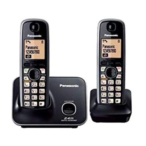 تلفن بی‌سیم پاناسونیک مدل KX-TG3712 با دو گوشی بی‌سیم و نمایشگر بزرگ با نور پس‌زمینه کهربایی​