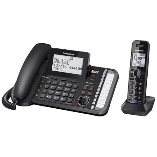تلفن پاناسونیک مدل KX-TG9581 با طراحی شیک، صفحه‌نمایش بزرگ و قابلیت‌های پیشرفته، مناسب برای استفاده در منازل و دفاتر کاری.​