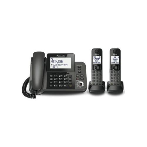 تلفن پاناسونیک مدل KX-TGF352 با طراحی شیک، صفحه‌نمایش بزرگ و قابلیت‌های پیشرفته، مناسب برای استفاده در منازل و دفاتر کاری.​
