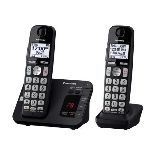 تلفن بی‌سیم پاناسونیک مدل KX-TGL432B با طراحی ساده و صفحه‌نمایش با نور پس‌زمینه، مناسب برای استفاده در منازل و دفاتر کوچک.​