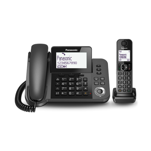 تلفن ترکیبی پاناسونیک مدل KX-TGF310 با طراحی ساده و صفحه‌نمایش بزرگ، مناسب برای استفاده در منازل و دفاتر کوچک.​