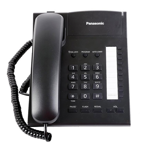 تلفن بی‌سیم KX-T_S820 با صفحه نمایش LCD بزرگ و کیفیت صدای شفاف مناسب برای استفاده خانگی و اداری