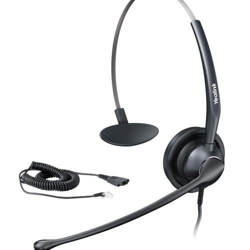 هدست YHS34MONO یالینک با طراحی تک‌گوشی، میکروفون حذف نویز و وزن سبک، مناسب استفاده طولانی‌مدت در محیط‌های کاری.