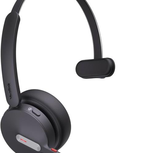 هدست بی‌سیم Yealink BH70 Mono با طراحی تک گوشی، فناوری حذف نویز، اتصال Bluetooth 5.2 و سازگاری با پلتفرم‌های UC، مناسب برای جلسات آنلاین و محیط‌های کاری.​