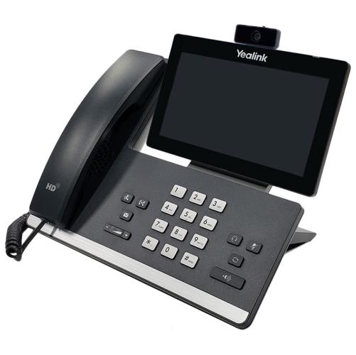 تصویر تلفن تحت شبکه Yealink T58S-CAM با صفحه‌نمایش رنگی و طراحی حرفه‌ای